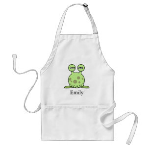 Personalised Custom Cute Green Alien Standard Apron
