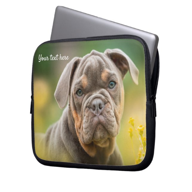 Personalised Custom Cute Pat Photo   Laptop Sleeve (Front Left)