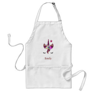 Personalised Custom Cute unicorn with Pony Standard Apron