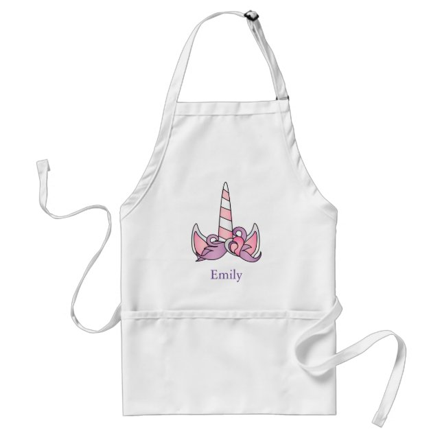 Personalised Custom Cute unicorn with Pony Standard Apron (Front)