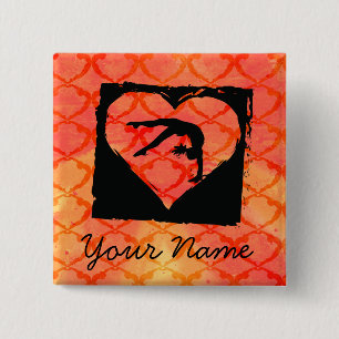 Personalised Custom Dance Gymnastics 15 Cm Square Badge
