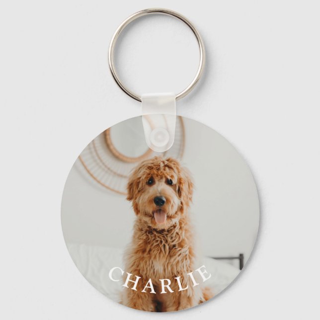 Personalised Custom Dog Pet Photo Keepsake Key Ring (Front)
