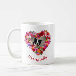 Personalised / Custom Dog / Pet Photo Rose Heart Coffee Mug