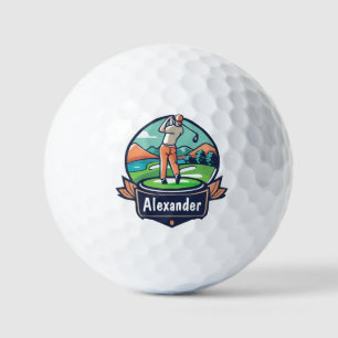 Personalised custom editable name logo Golf Balls