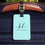 Personalised Custom Elegant Script Light Blue Luggage Tag<br><div class="desc">An elegant minimalist light blue luggage tag to help identify your belongings. Great for attaching to your luggage,  laptop bag,  golf bag,  carry-on,  and backpack. This product also makes a lovely gift for birthdays,  graduations,  bridal showers,  weddings,  and more.</div>
