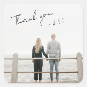 Personalised Custom Engagement Photo Thank You Square Sticker