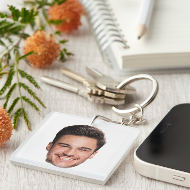 Personalised Custom Face Key Ring (Front Right)