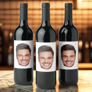 Personalised Custom Face Wine Label