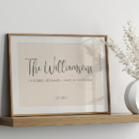 Personalised Custom Family First Last Names Sign