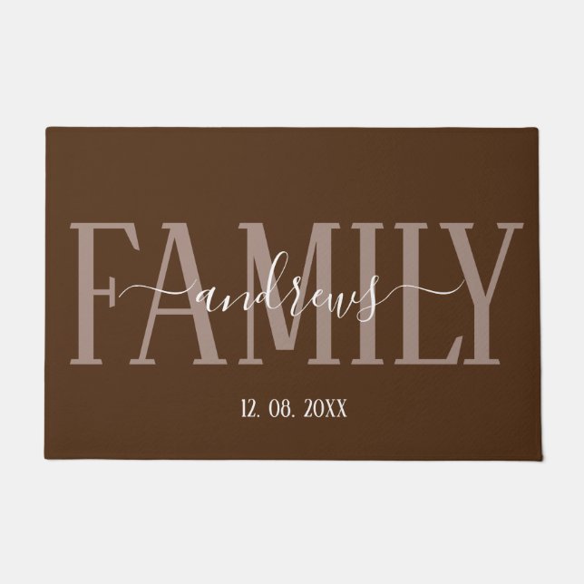Personalised Custom Family Name signature Door Mat (Front)