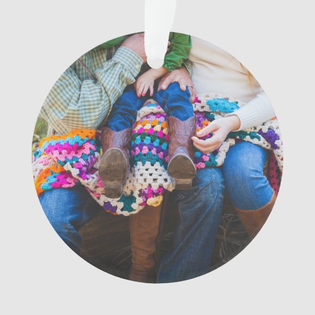 Personalised Custom Family Photo Holiday Christmas Ornament (Front)