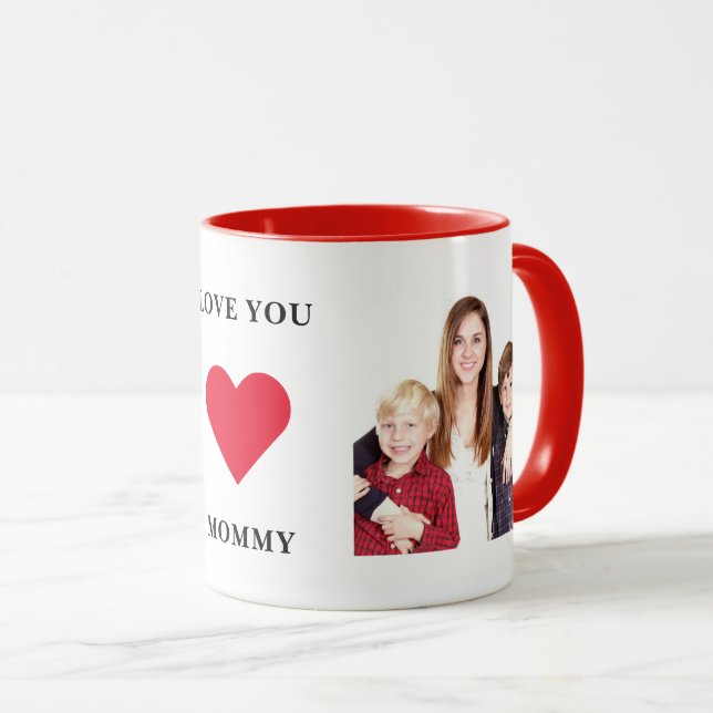 Personalised Custom Family Photo Love You Mummy Mug (Front Right)