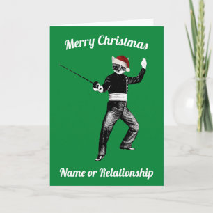 Personalised custom Fencing Christmas Card