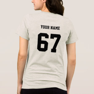 Personalised Custom First Last Name Sports Tri-Blend Shirt