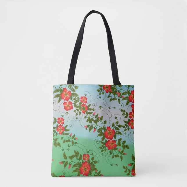 Personalised Custom Floral Pattern Tote Bag (Front)