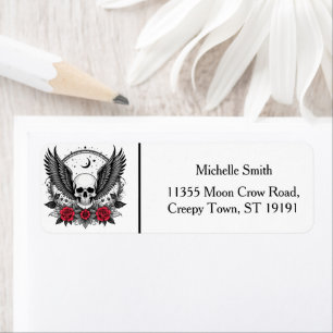 Personalised Custom Floral Sugar Skull Halloween L Return Address Label