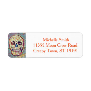 Personalised Custom Floral Sugar Skull Halloween L Return Address Label