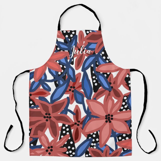 Personalised Custom Garden Floral Tropical Apron (Front)