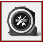 Personalised Custom Gift Name Black White 1<br><div class="desc">What better to encourage and inspire Dad in all his many tasks for the family, then this wonderful stylish tape measure in black and white with his name. Makes a great (and functional) gift for many occasions -- from Father's Day to Christmas to Birthdays -- and all in between. If...</div>