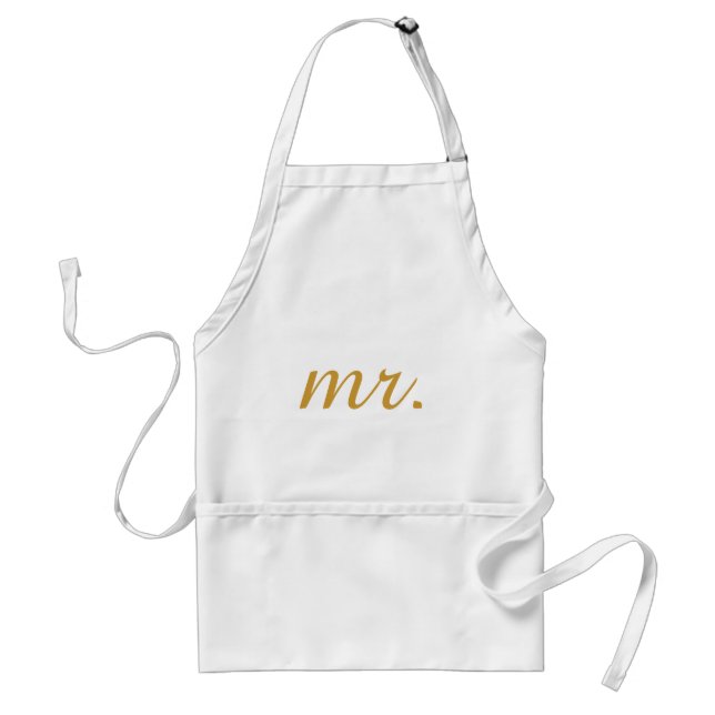 Personalised Custom Gold Foil Mr Standard Apron (Front)