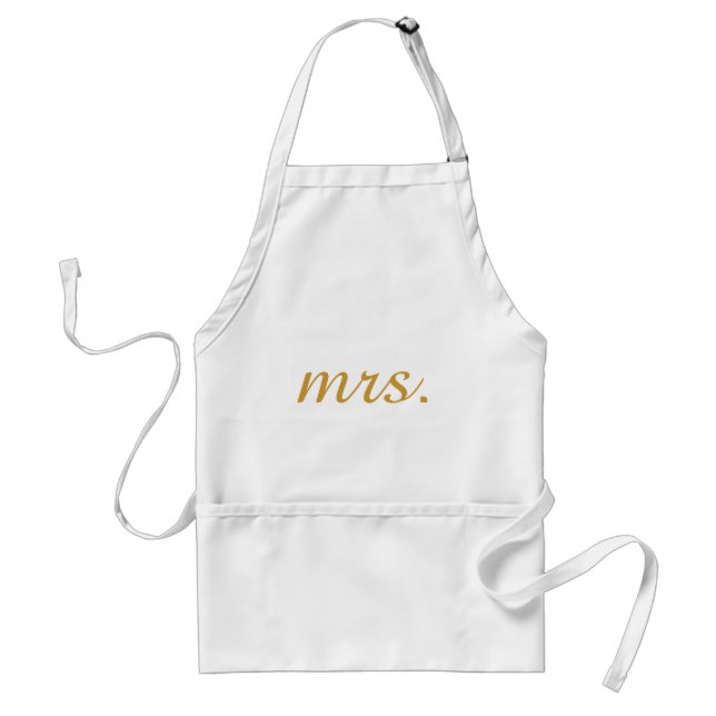 Personalised Custom Gold Foil Mrs Standard Apron (Front)