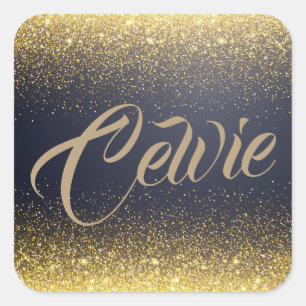 Personalised Custom Gold Glitter Sticker Seal