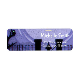 Personalised Custom Halloween Owl with Witch Return Address Label