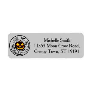 Personalised Custom Halloween Pumpkin spider Bat Return Address Label