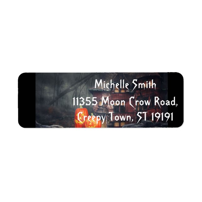 Personalised Custom Halloween Return Address Label (Front)