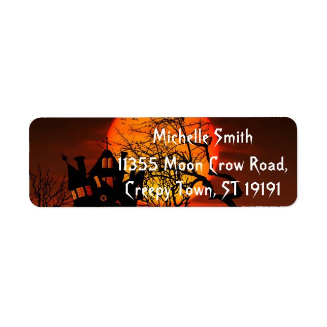 Personalised Custom Halloween Return Address Label (Front)