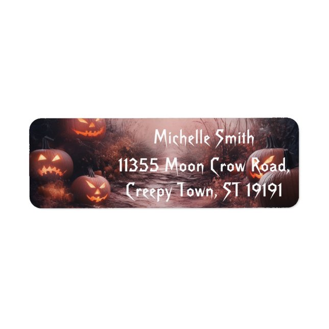Personalised Custom Halloween Return Address Label (Front)