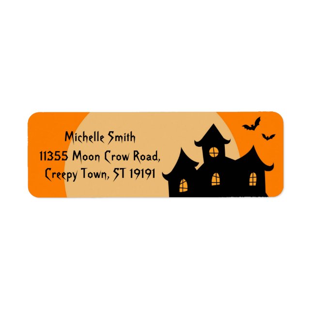 Personalised Custom Halloween Return Address Label (Front)