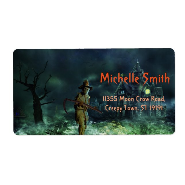 Personalised Custom Halloween Skull man with House (Front)