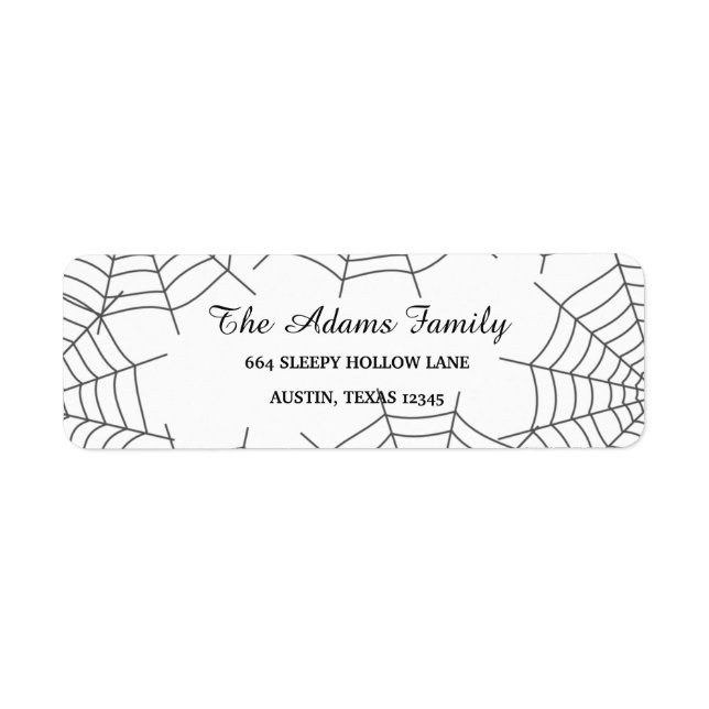 Personalised Custom Halloween Spiderweb Return Address Label (Front)