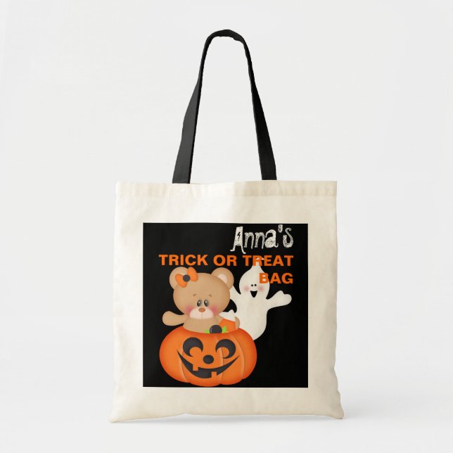 Personalised Custom Halloween Trick or Treat Bag (Front)