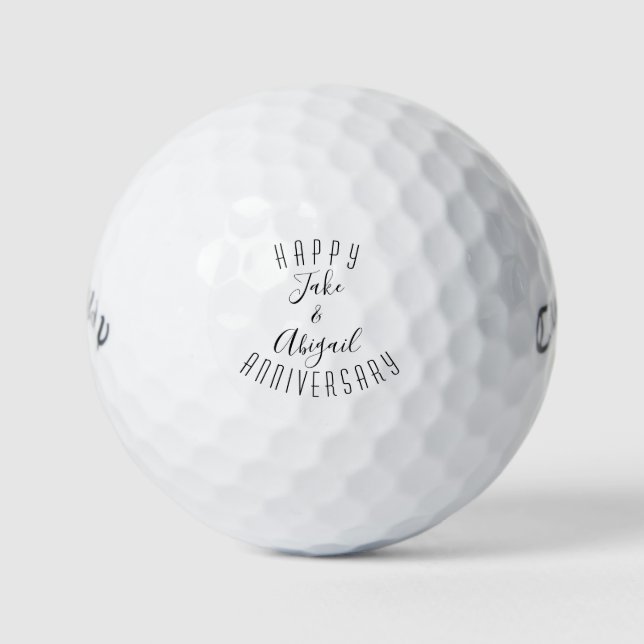 Personalised Custom Happy Anniversary  Golf Balls (Front)