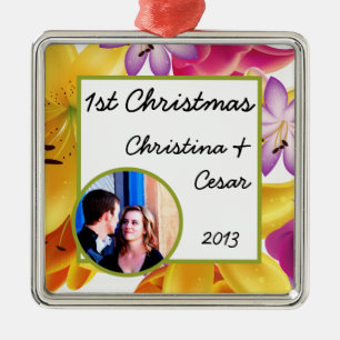 Personalised Custom Hawaiian Exotic Flowers Colorf Metal Ornament