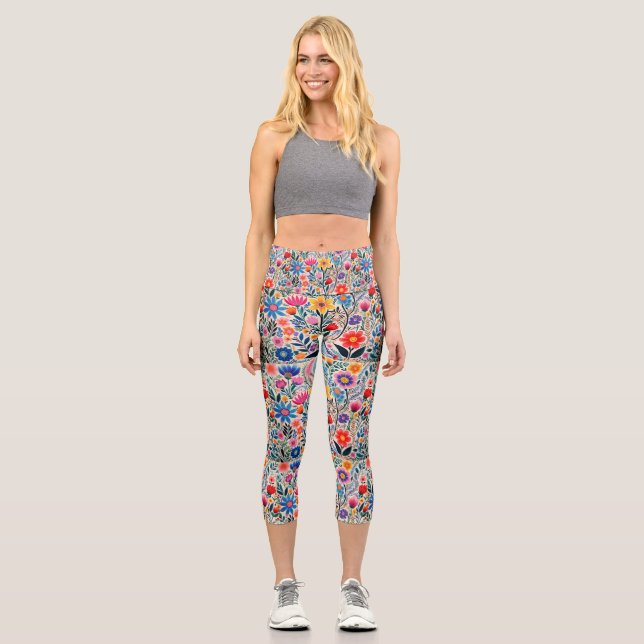 Personalised Custom High Waisted Yoga Capris (Front)