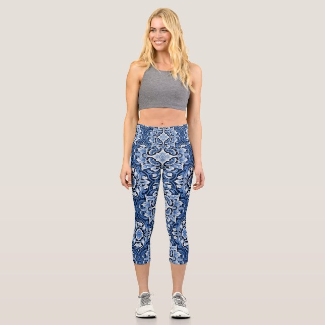  Personalised Custom High Waisted Yoga Capris (Front)