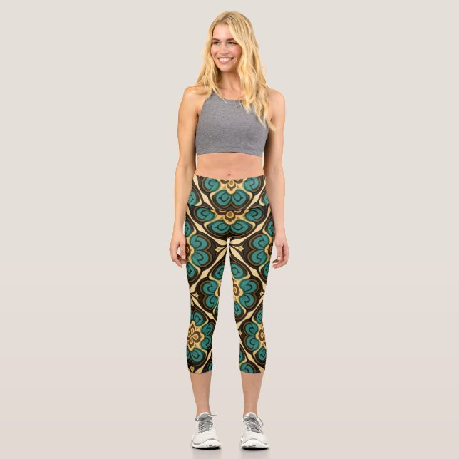 Personalised Custom High Waisted Yoga Capris (Front)