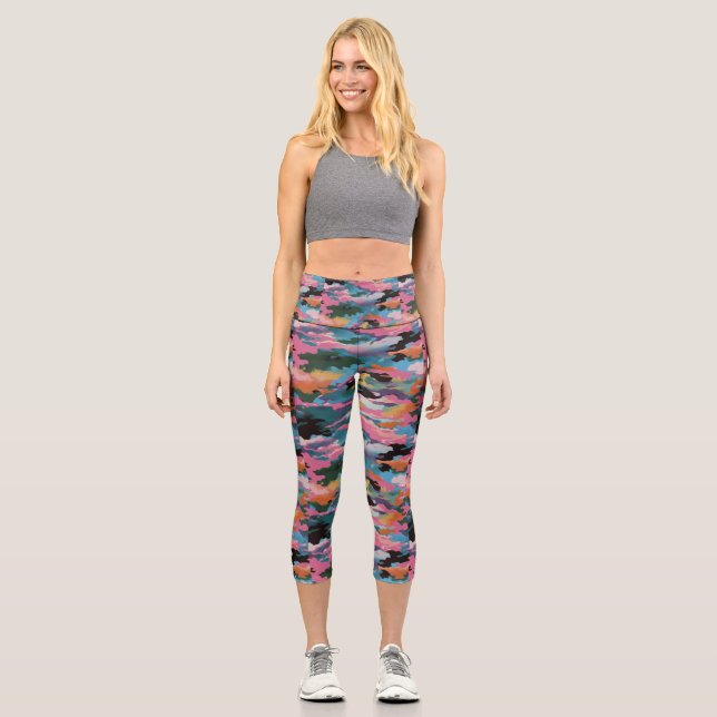 Personalised Custom High Waisted Yoga Capris (Front)
