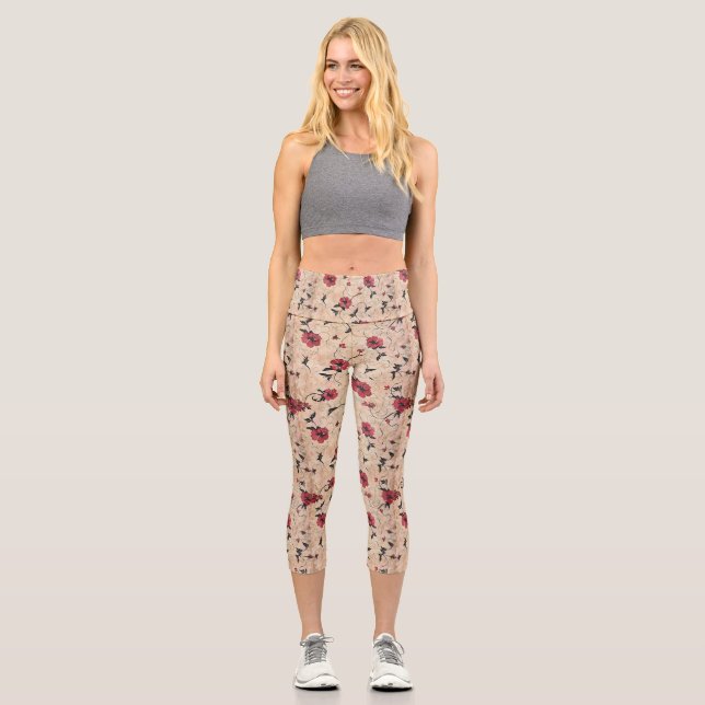  Personalised Custom High Waisted Yoga Capris (Front)