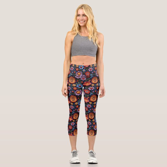  Personalised Custom High Waisted Yoga Capris (Front)