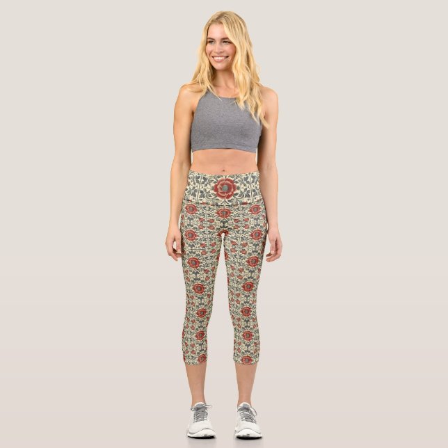 Personalised Custom High Waisted Yoga Capris (Front)