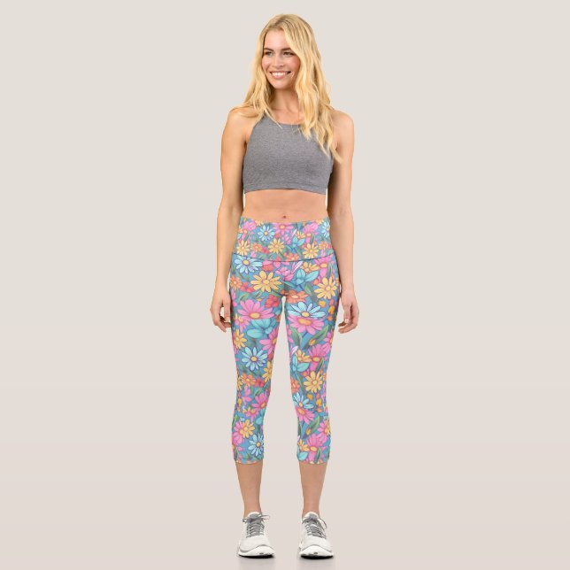 Personalised Custom High Waisted Yoga Capris (Front)