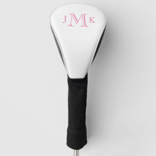 Personalised Custom Hot Pink Monogram Driver Golf Head Cover