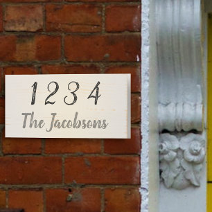 Personalised Custom House Number & Last Name Wooden Box Sign