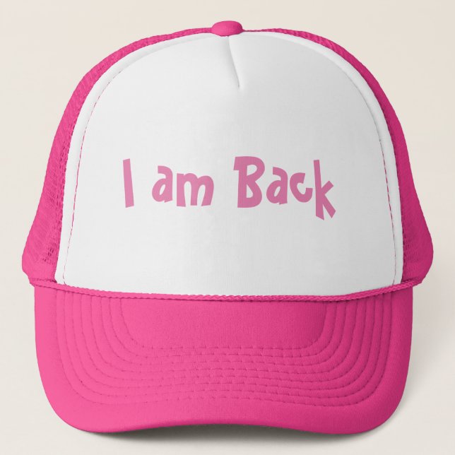 Personalised Custom I am Back Text Trucker Hats (Front)