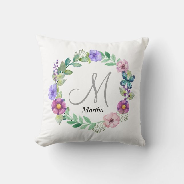 Personalised custom initial pillow (Front)