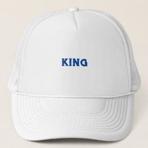 Personalised Custom King Text name White Colour Trucker Hat